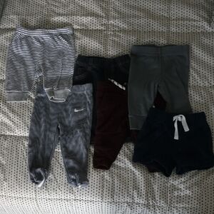 Set Of 6 - Striped and Solid Kids Bottoms Set